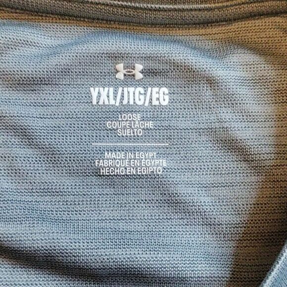 Under Armour Shirt XL Youth Gray Dri Fit Loose UM YXL Activewear Soccer Sports - Picture 3 of 5